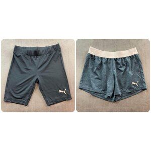 Girls Sporty Black and Pink Puma Shorts Size Medium / Size 8 (SKU: 37G, 38G)